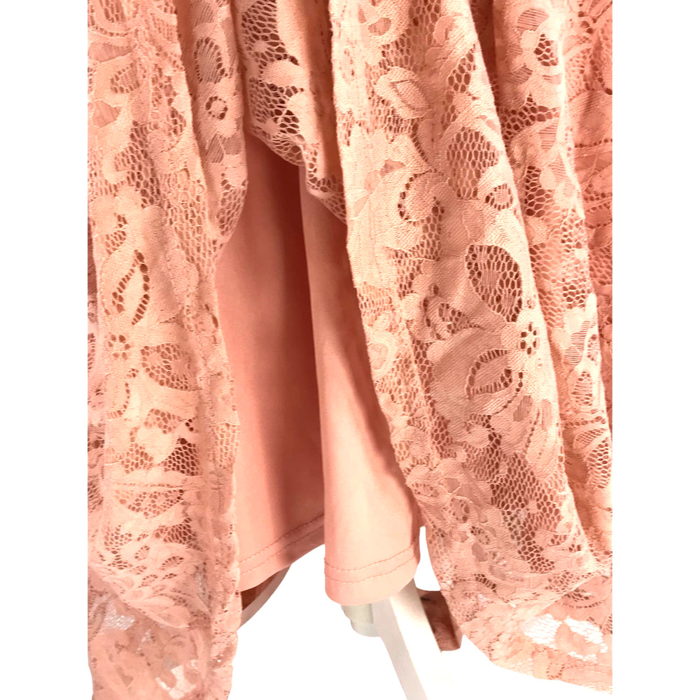 Muadress Muted Coral V Neck Sleeveless Fit and Flare Hi Low Cocktail Dress Med - Picture 6 of 13